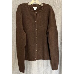 Kimchi Blue XS Coquette Cardigan Librarycore Brown Fuzzy Button Dark Academia